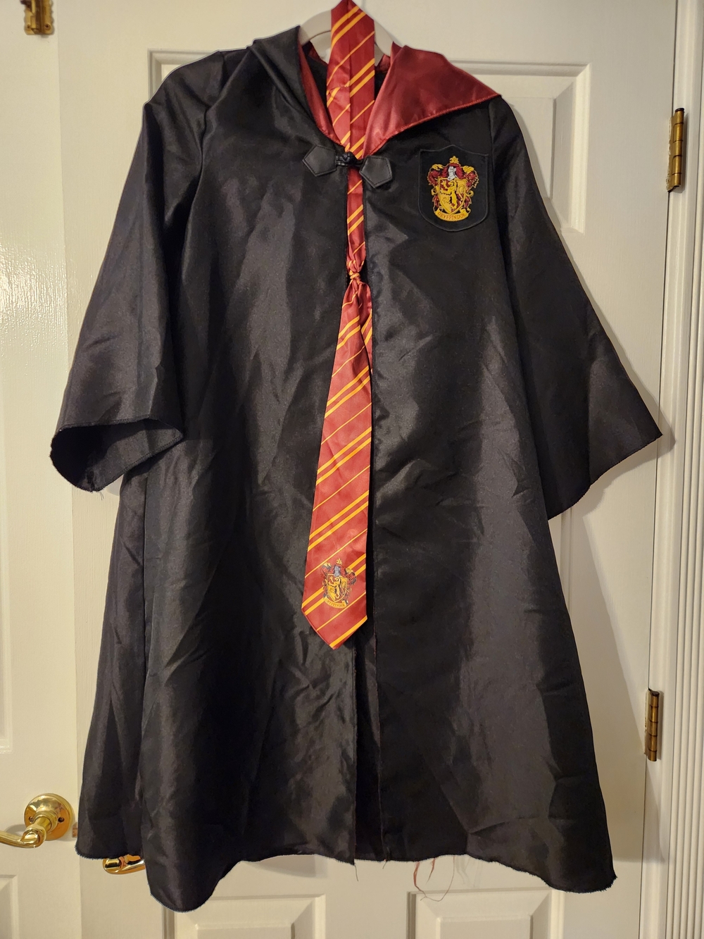 Disguise Kid's Gryffindor Hooded Wizard Robe & Tie Halloween Costume, Medium